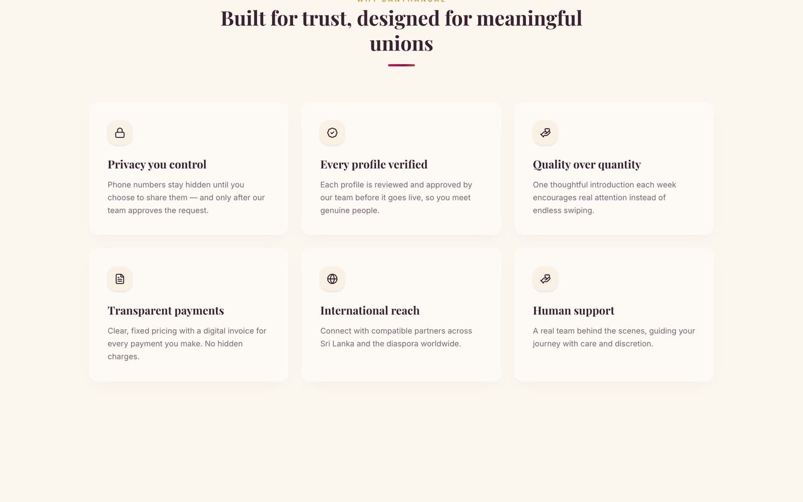 Banthangal — Built for trust