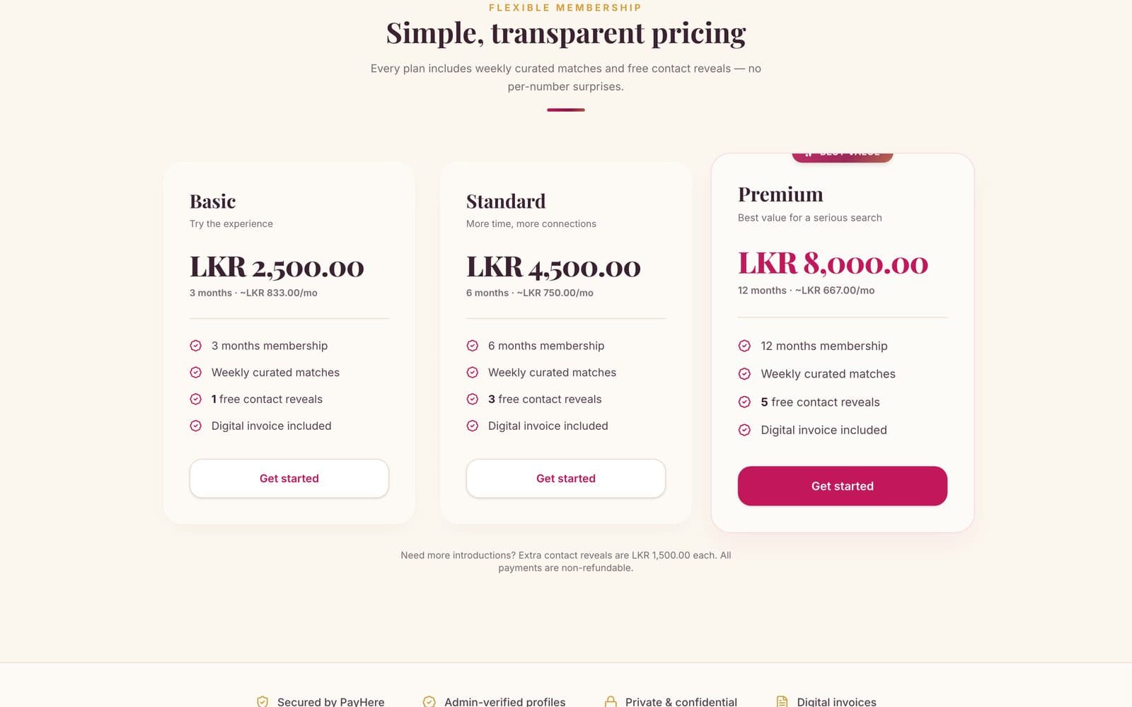 Banthangal — Membership tiers & pricing