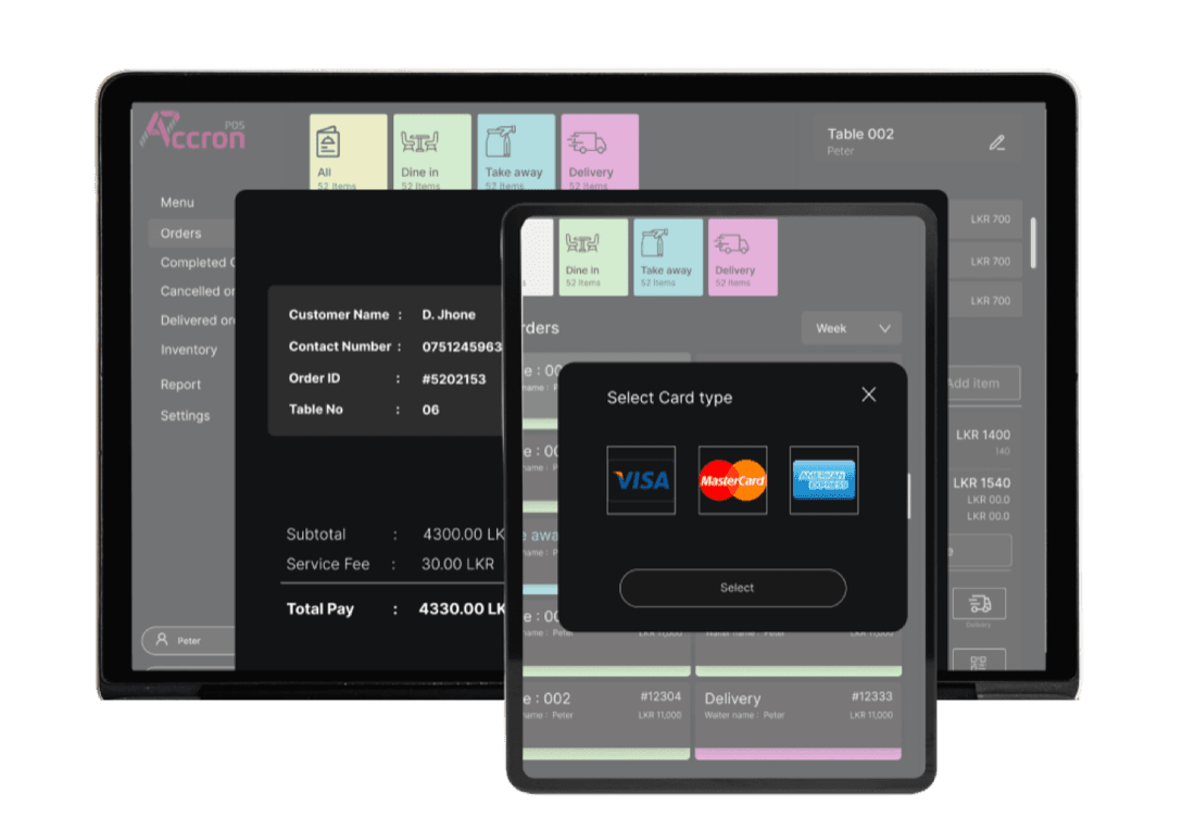 Accron POS — Category & inventory management on tablet