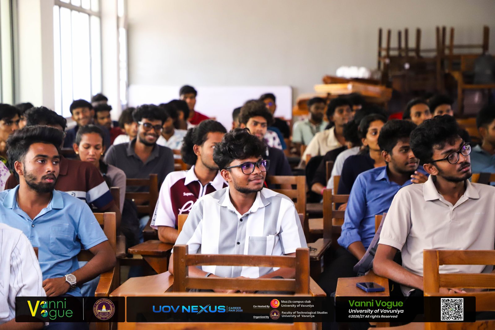 University of Vavuniya IT students taking part in the would-you-rather career test during Accron's session